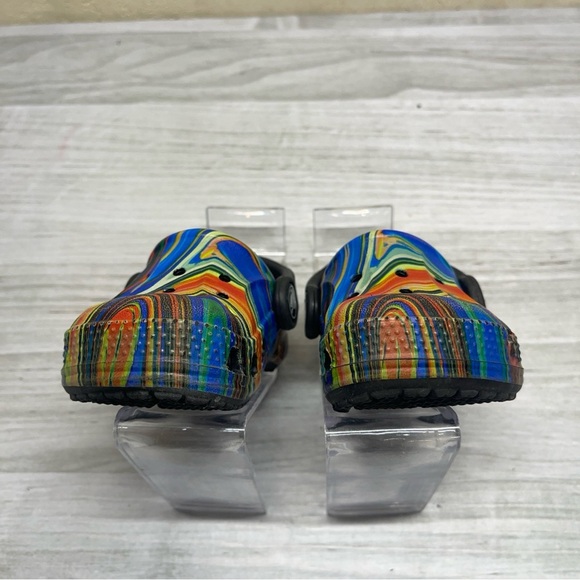CROCS Baya Seasonal Printed Multicolor Rainbow Black Baby Size 4C - Picture 4 of 11